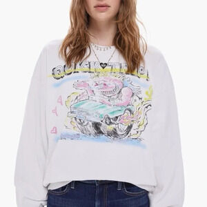 Mother Quick Trip! Graphic Print Pullover Sweatshirt Women’s White Size XS